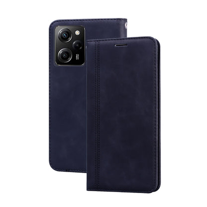 PU magnetic flip phone case, navy faux leather with camera cutout and slim flip