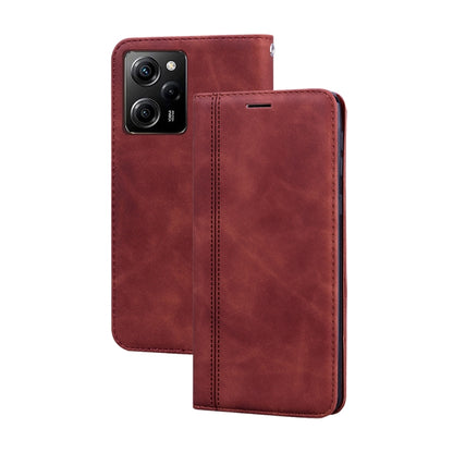 PU magnetic flip phone case, brown faux leather flip cover with top opening