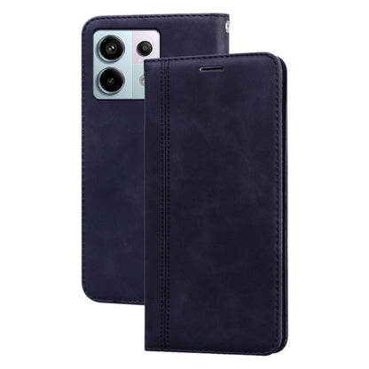 Navy PU magnetic flip phone case with camera cutout and slim flip cover