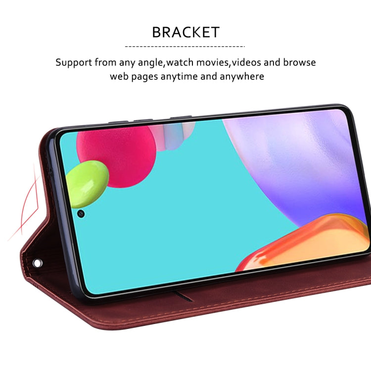 Brown PU folio phone case with magnetic flip stand for viewing and browsing