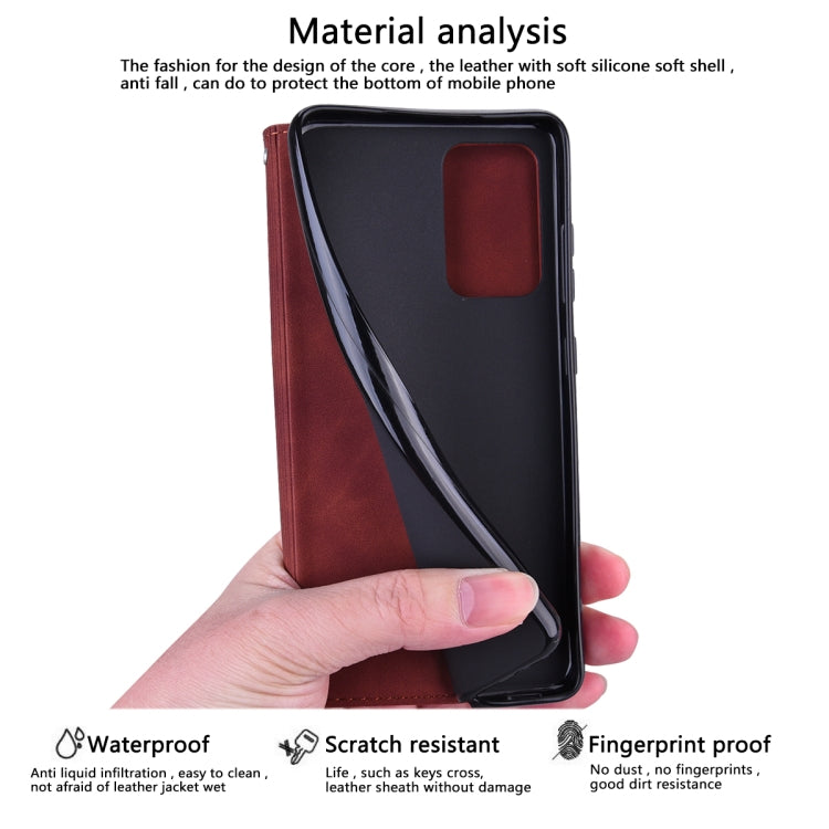 Maroon PU folio phone case with magnetic flip cover and anti-scratch shell