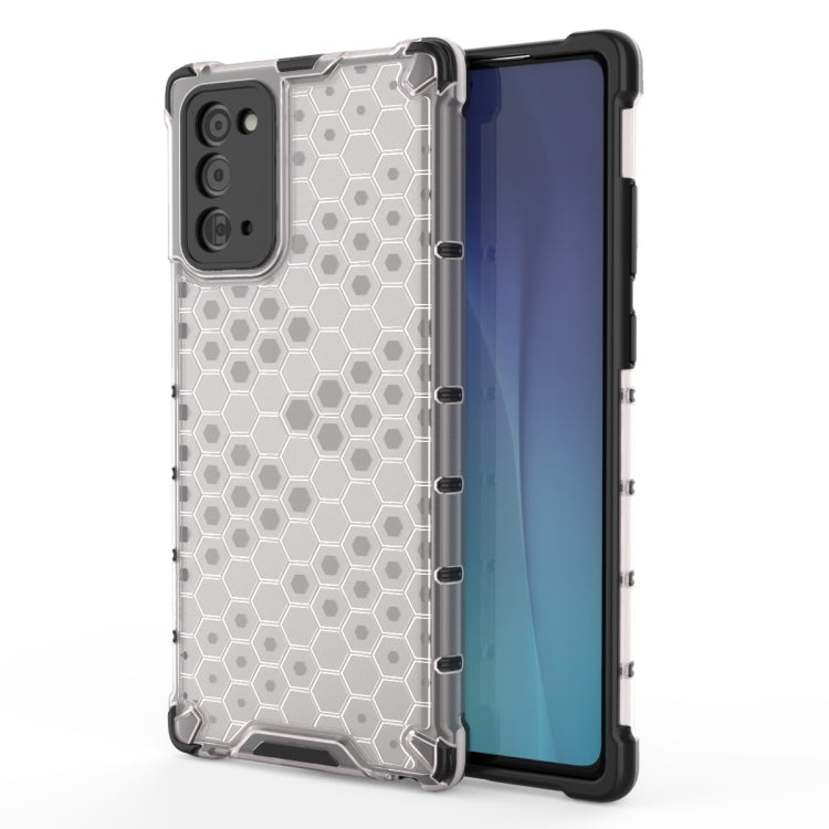 White honeycomb shockproof phone case with TPU bumper and side button cutouts