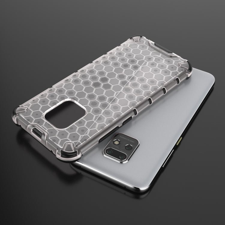 White honeycomb shockproof phone case with TPU bumper and camera guard