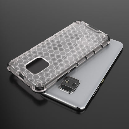 White honeycomb shockproof phone case with TPU bumper and camera guard
