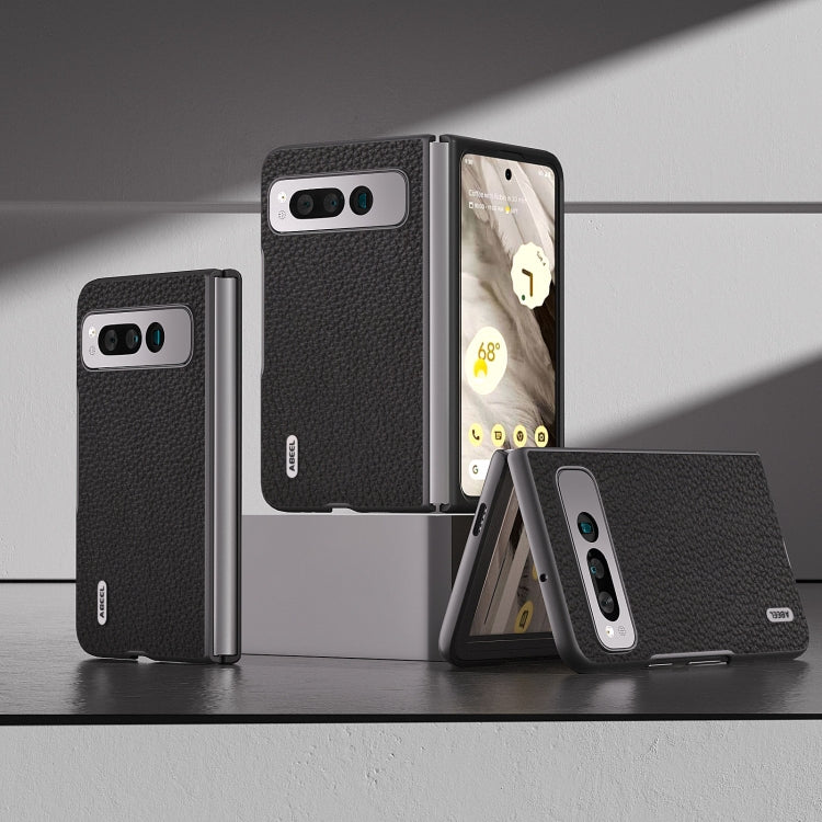 ABEEL Genuine Leather Litchi Texture Phone Case, For Google Pixel Fold