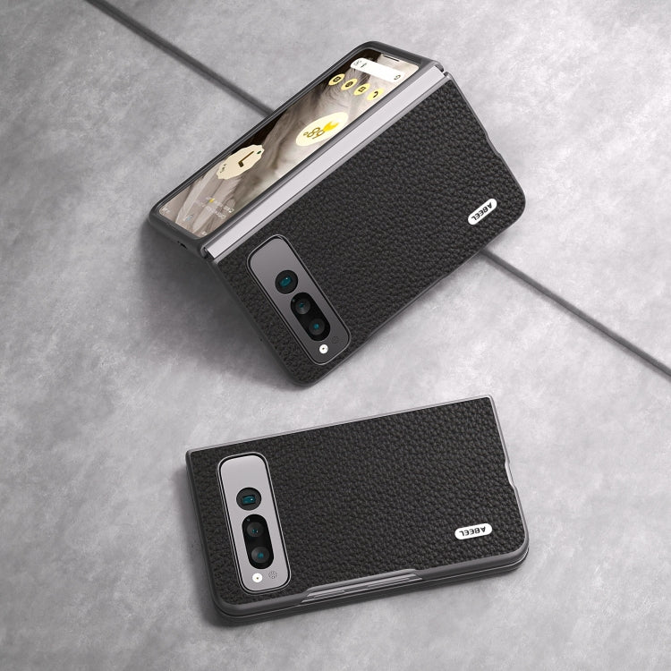 ABEEL Genuine Leather Litchi Texture Phone Case, For Google Pixel Fold