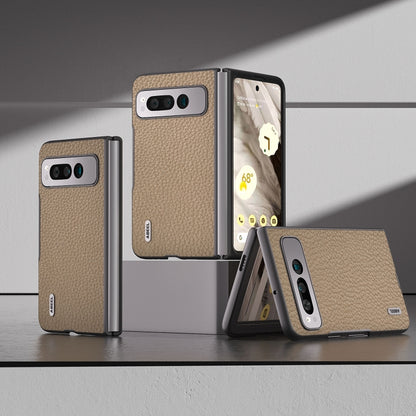 ABEEL Genuine Leather Litchi Texture Phone Case, For Google Pixel Fold