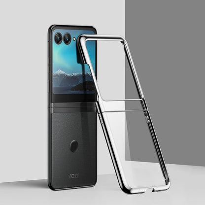 Full Coverage Electroplate PC Transparent Phone Case, For Motorola Razr 50, For Motorola Razr 40 Ultra