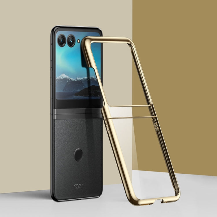 Full Coverage Electroplate PC Transparent Phone Case, For Motorola Razr 50, For Motorola Razr 40 Ultra