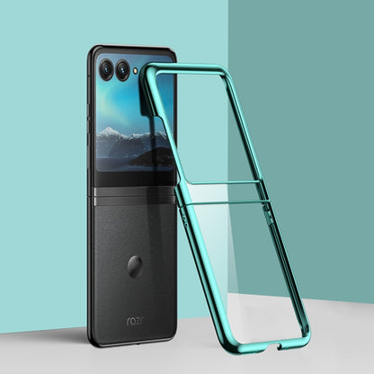 Full Coverage Electroplate PC Transparent Phone Case, For Motorola Razr 50, For Motorola Razr 40 Ultra