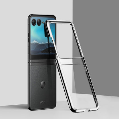 Full Coverage Electroplate PC Transparent Phone Case, For Motorola Razr 50, For Motorola Razr 40 Ultra