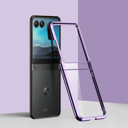 Full Coverage Electroplate PC Transparent Phone Case, For Motorola Razr 50, For Motorola Razr 40 Ultra