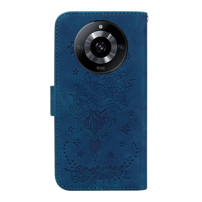 Butterfly Rose Embossed Leather Phone Case, For Realme 11 5G/Narzo 60 India Version, For Realme 11 5G Global, For Realme 11 Pro / 11 Pro+ / Narzo 60 Pro, For Realme C53 / Narzo N53, For Realme C65 4G