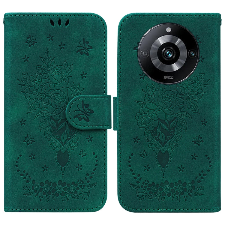 Butterfly Rose Embossed Leather Phone Case, For Realme 11 5G/Narzo 60 India Version, For Realme 11 5G Global, For Realme 11 Pro / 11 Pro+ / Narzo 60 Pro, For Realme C53 / Narzo N53, For Realme C65 4G