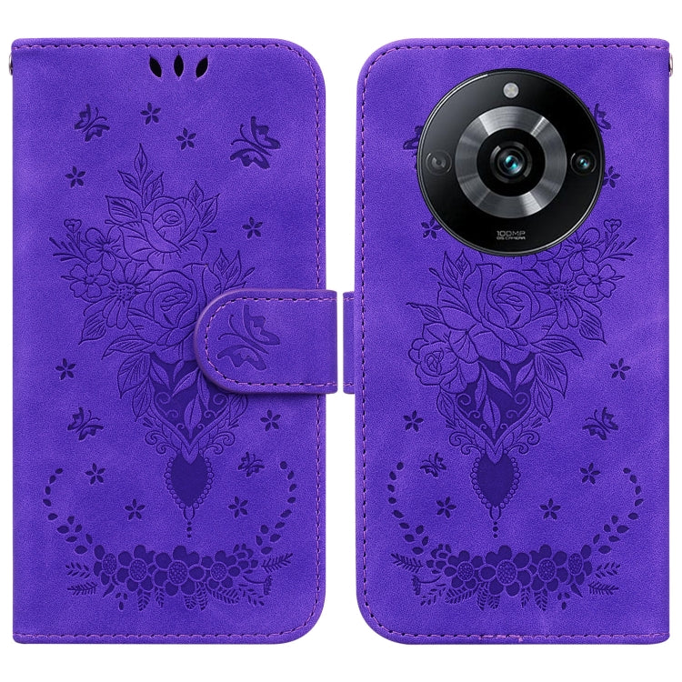 Butterfly Rose Embossed Leather Phone Case, For Realme 11 5G/Narzo 60 India Version, For Realme 11 5G Global, For Realme 11 Pro / 11 Pro+ / Narzo 60 Pro, For Realme C53 / Narzo N53, For Realme C65 4G