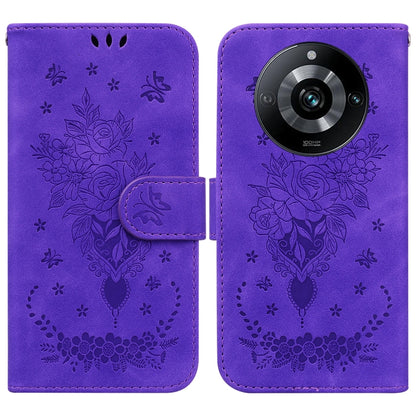 Butterfly Rose Embossed Leather Phone Case, For Realme 11 5G/Narzo 60 India Version, For Realme 11 5G Global, For Realme 11 Pro / 11 Pro+ / Narzo 60 Pro, For Realme C53 / Narzo N53, For Realme C65 4G