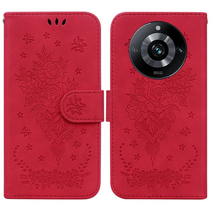 Butterfly Rose Embossed Leather Phone Case, For Realme 11 5G/Narzo 60 India Version, For Realme 11 5G Global, For Realme 11 Pro / 11 Pro+ / Narzo 60 Pro, For Realme C53 / Narzo N53, For Realme C65 4G