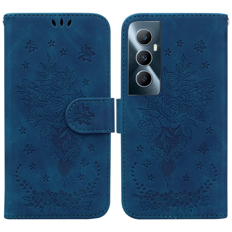 Butterfly Rose Embossed Leather Phone Case, For Realme 11 5G/Narzo 60 India Version, For Realme 11 5G Global, For Realme 11 Pro / 11 Pro+ / Narzo 60 Pro, For Realme C53 / Narzo N53, For Realme C65 4G