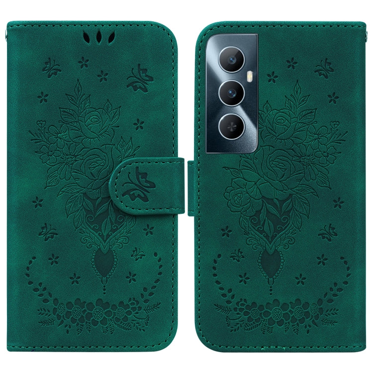 Butterfly Rose Embossed Leather Phone Case, For Realme 11 5G/Narzo 60 India Version, For Realme 11 5G Global, For Realme 11 Pro / 11 Pro+ / Narzo 60 Pro, For Realme C53 / Narzo N53, For Realme C65 4G