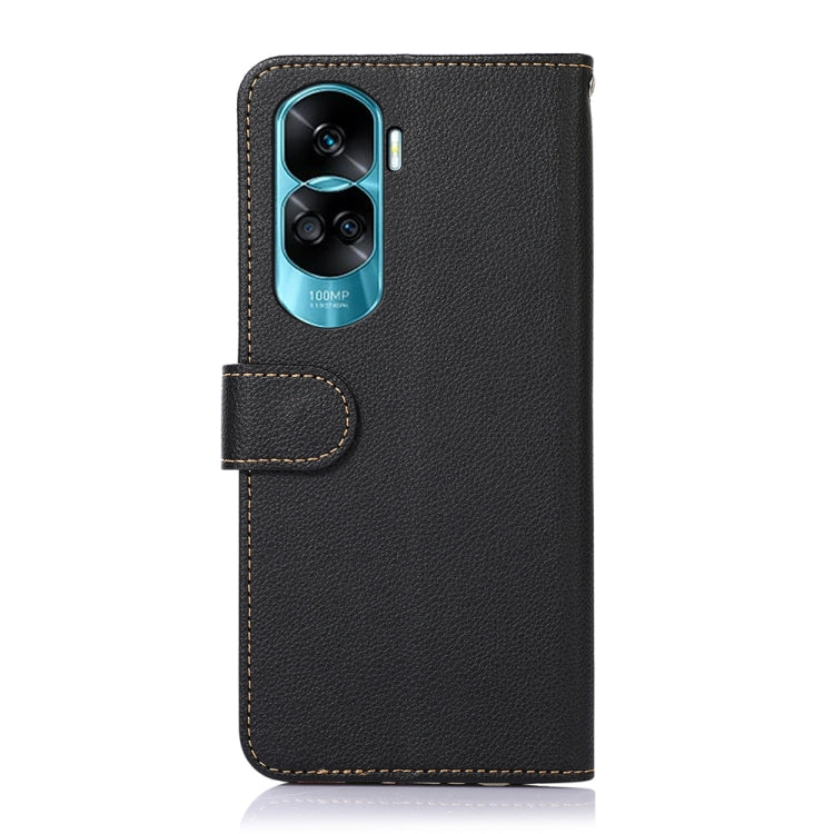 KHAZNEH Litchi Texture Leather RFID Phone Case, For Honor 90 Lite / X50i 5G