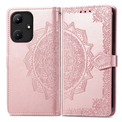 Mandala Flower Embossed Leather Phone Case, For Infinix Hot 30i