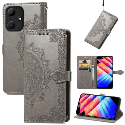 Mandala Flower Embossed Leather Phone Case, For Infinix Hot 30i