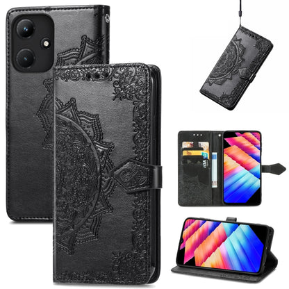 Mandala Flower Embossed Leather Phone Case, For Infinix Hot 30i