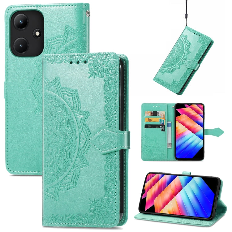 Mandala Flower Embossed Leather Phone Case, For Infinix Hot 30i