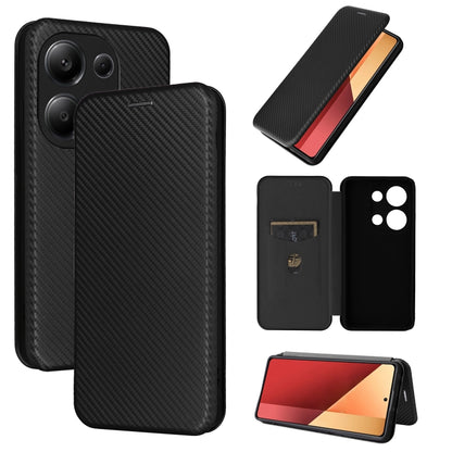 Carbon Fiber Texture Flip Leather Phone Case, For Xiaomi Redmi Note 13 Pro / M6 Pro 4G, For Xiaomi Redmi A3 4G, For Xiaomi Redmi Note 13 4G, For Xiaomi Redmi 13C 5G / 4G, For Xiaomi Redmi K70E 5G, For Xiaomi 14 Pro, For Xiaomi 14, For Xiaomi Redmi 13C ...
