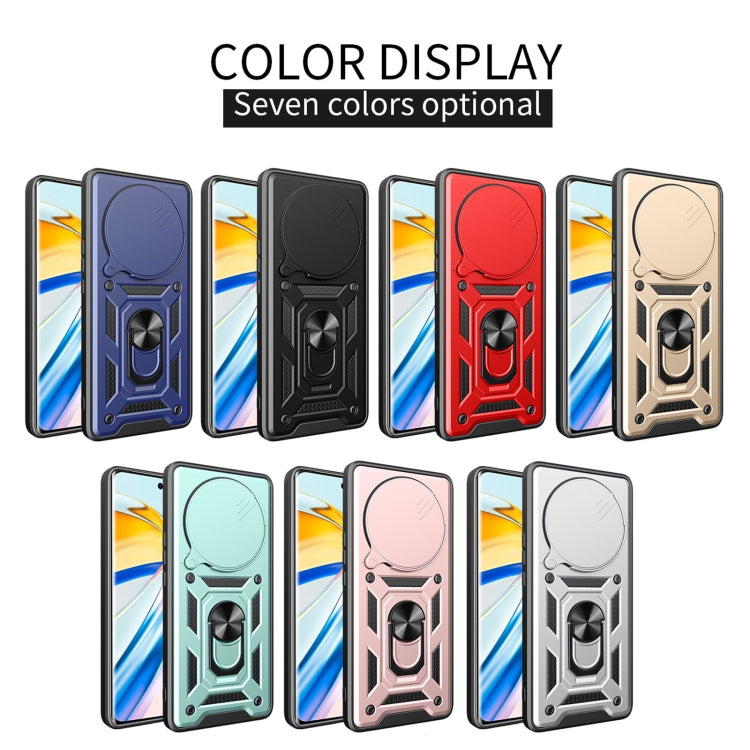 Assorted color TPU+PC phone cases with circular sliding camera cover and armor design