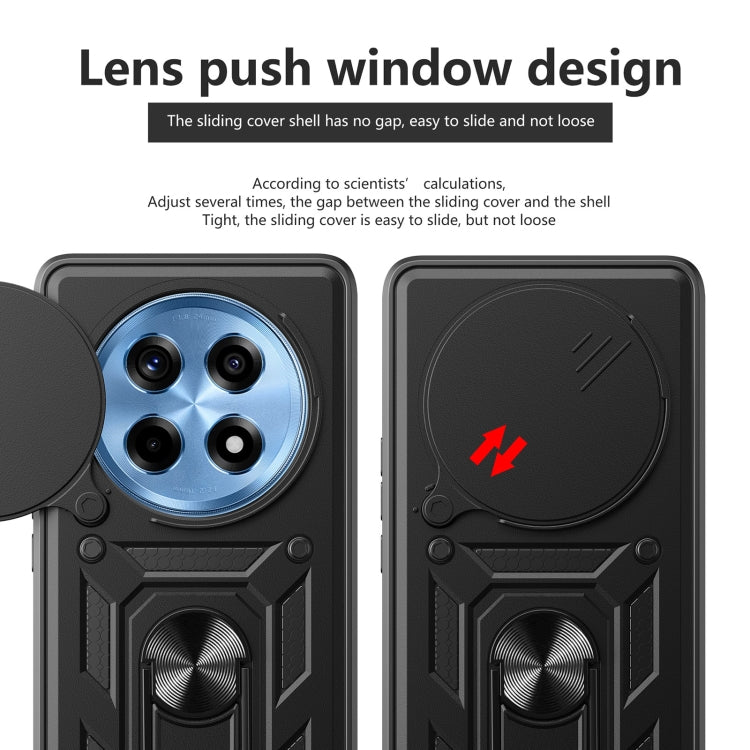 Black TPU+PC phone case with sliding lens cover door for camera cutout