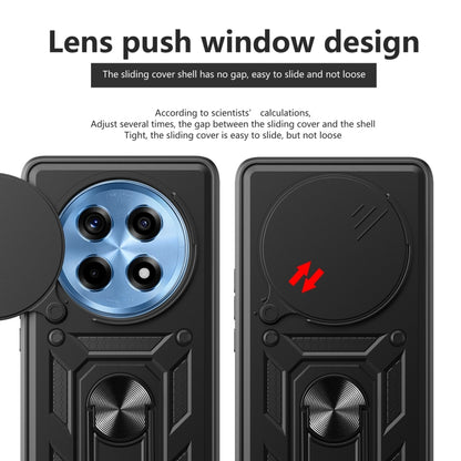 Black TPU+PC phone case with sliding lens cover door for camera cutout