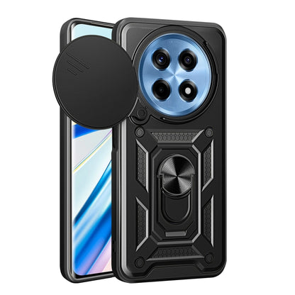 Blue-toned TPU+PC phone case with sliding circular camera cover and armor frame