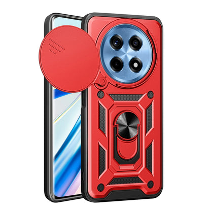 Red TPU+PC phone case with sliding circular camera cover over lens window