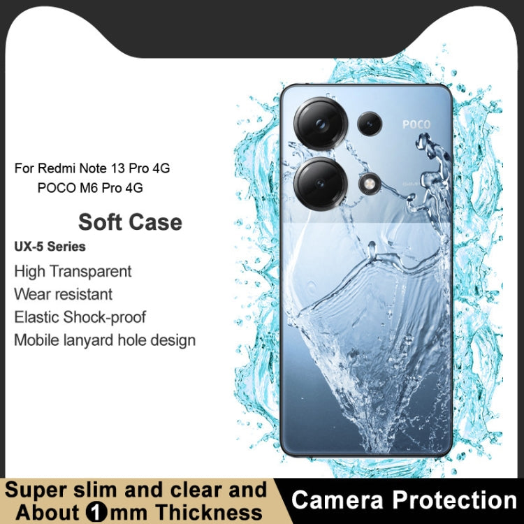 imak UX-5 Series Transparent Shockproof TPU Protective Case, For Xiaomi Civi 4 Pro 5G, For Xiaomi POCO M6 Pro 4G, For Xiaomi Redmi Note 13 Pro 4G Global, For Xiaomi Redmi A3 4G, For Xiaomi Redmi Note 13 4G, For Xiaomi Poco X6 Pro 5G/Redmi K70E 5G      ...