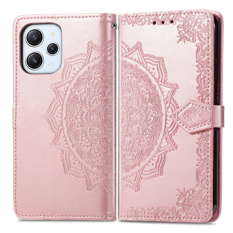 Mandala Flower Embossed Leather Phone Case, For Xiaomi Redmi 12