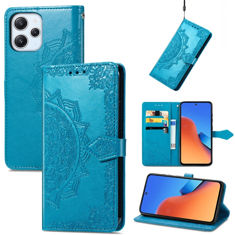 Mandala Flower Embossed Leather Phone Case, For Xiaomi Redmi 12