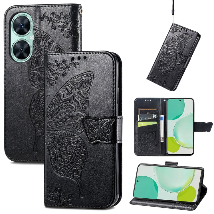 Butterfly Love Flower Embossed Flip Leather Phone Case, For Huawei nova 11i / Enjoy 60 Pro