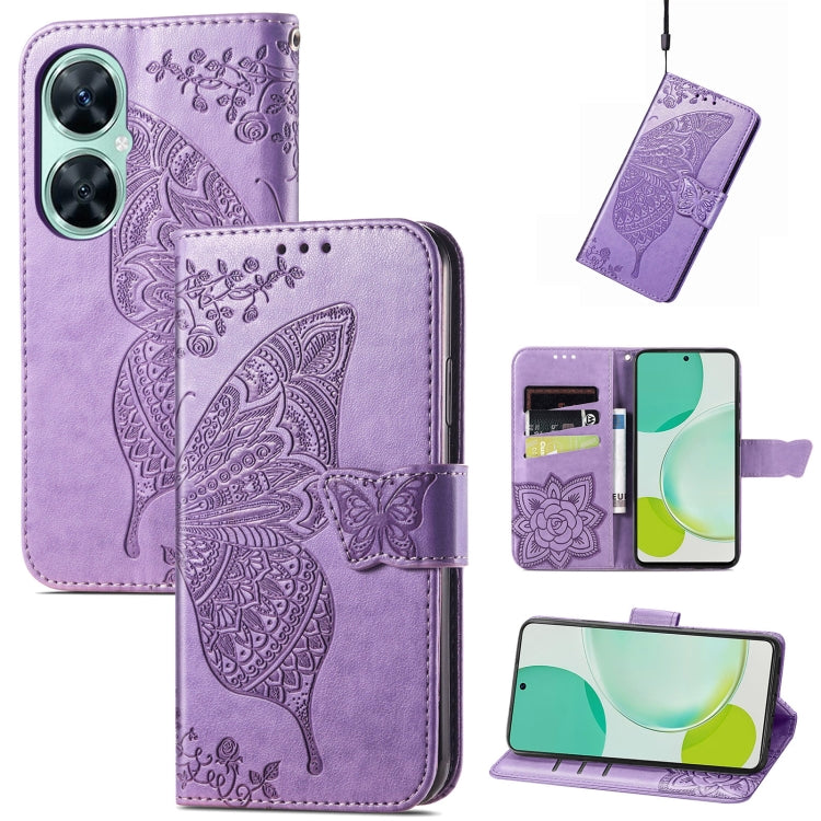 Butterfly Love Flower Embossed Flip Leather Phone Case, For Huawei nova 11i / Enjoy 60 Pro