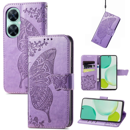 Butterfly Love Flower Embossed Flip Leather Phone Case, For Huawei nova 11i / Enjoy 60 Pro