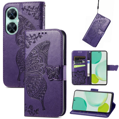 Butterfly Love Flower Embossed Flip Leather Phone Case, For Huawei nova 11i / Enjoy 60 Pro