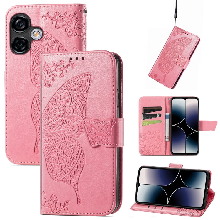 Butterfly Love Flower Embossed Leather Phone Case, For Ulefone Note 16 Pro