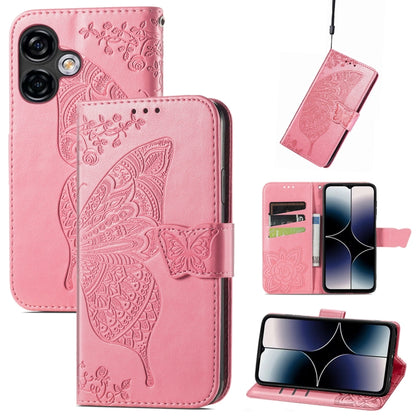 Butterfly Love Flower Embossed Leather Phone Case, For Ulefone Note 16 Pro