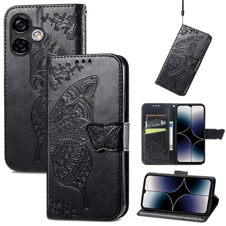 Butterfly Love Flower Embossed Leather Phone Case, For Ulefone Note 16 Pro