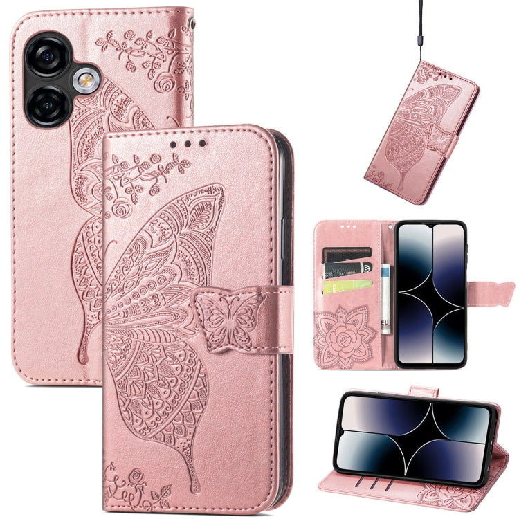 Butterfly Love Flower Embossed Leather Phone Case, For Ulefone Note 16 Pro