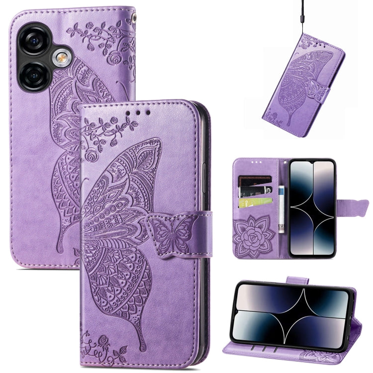 Butterfly Love Flower Embossed Leather Phone Case, For Ulefone Note 16 Pro