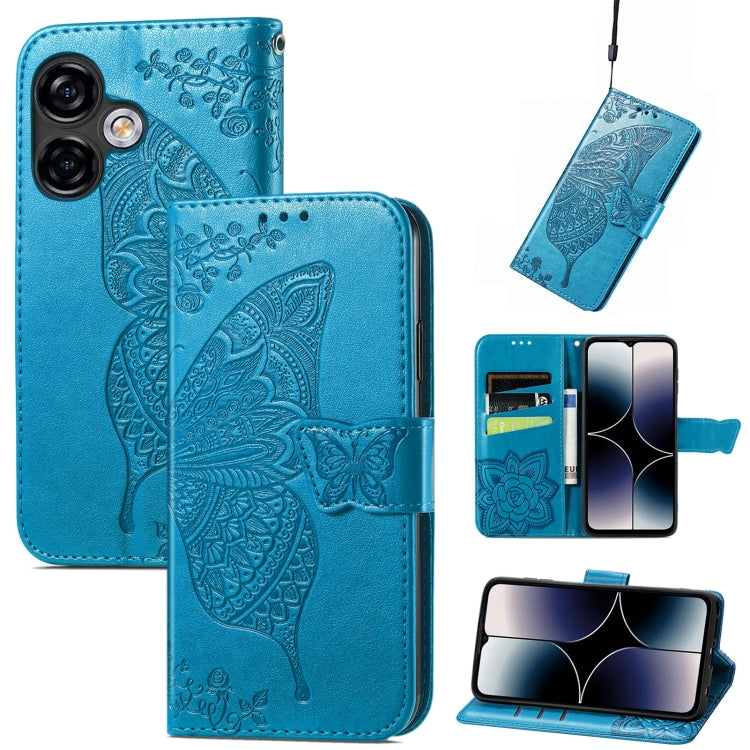 Butterfly Love Flower Embossed Leather Phone Case, For Ulefone Note 16 Pro