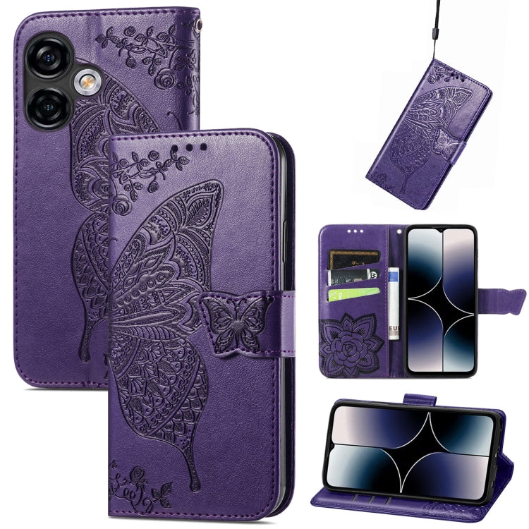 Butterfly Love Flower Embossed Leather Phone Case, For Ulefone Note 16 Pro