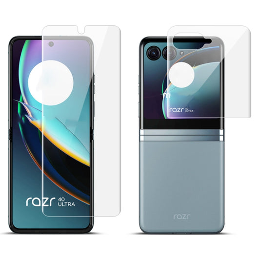 1 Sets imak Curved Full Screen Hydrogel Film Front + Back Film Set, For Motorola Razr 40 Ultra