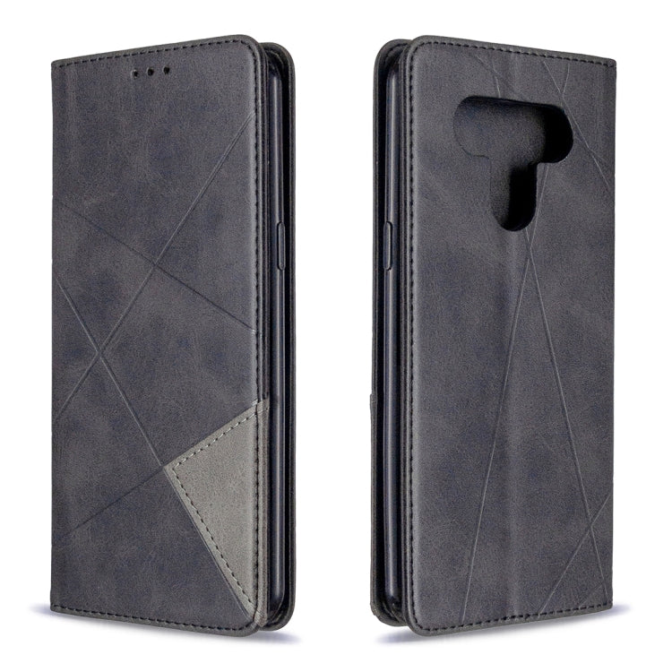 Grey leather phone wallet case with diamond texture, flip cover and card slot panel